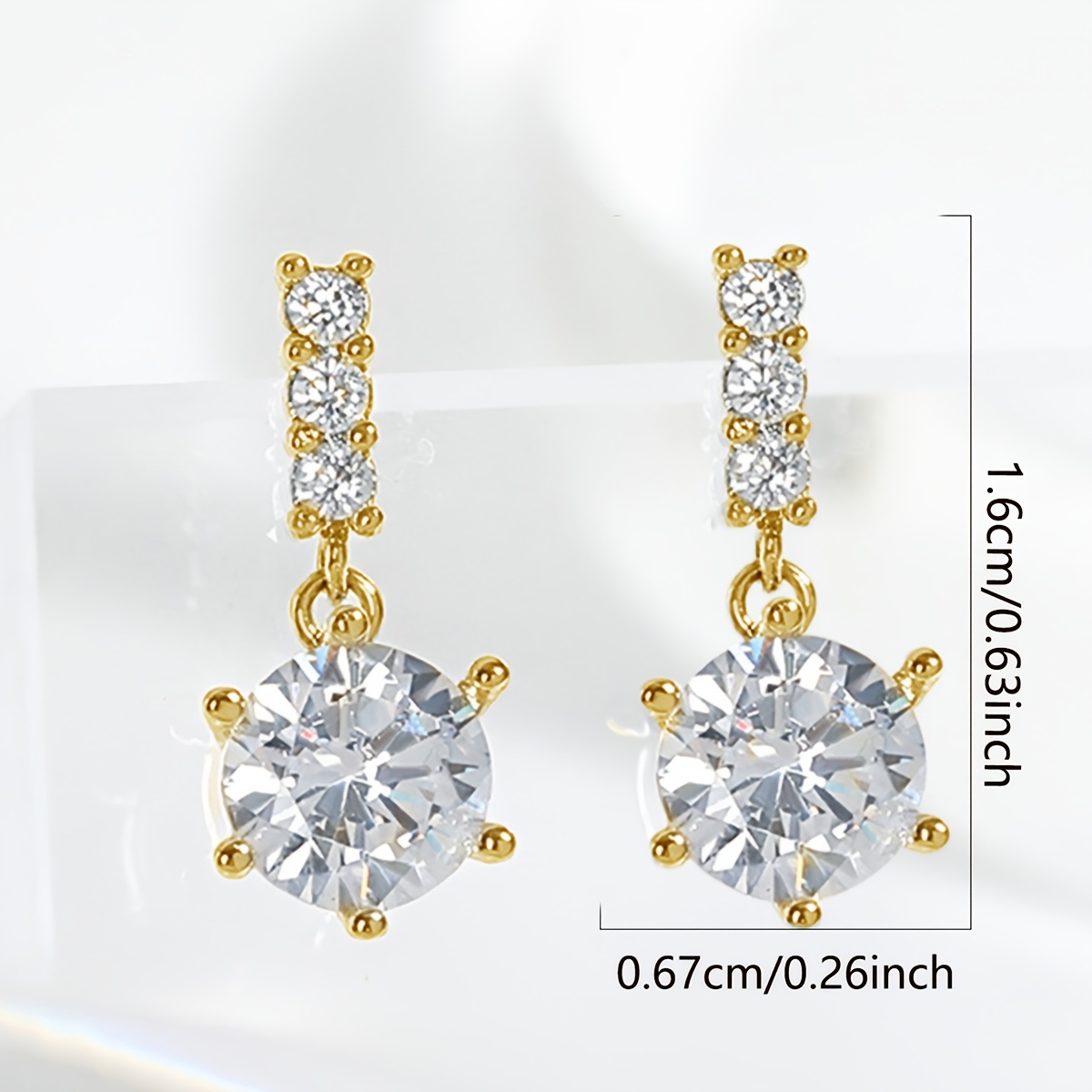 Women's Classic Round Pave Synthetic Zirconia Stud Earrings